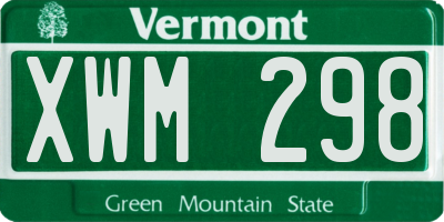 VT license plate XWM298