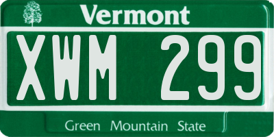 VT license plate XWM299