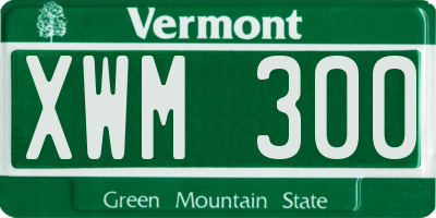 VT license plate XWM300