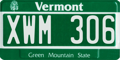 VT license plate XWM306