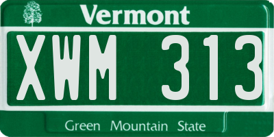 VT license plate XWM313