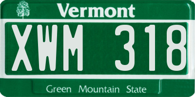 VT license plate XWM318