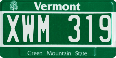 VT license plate XWM319