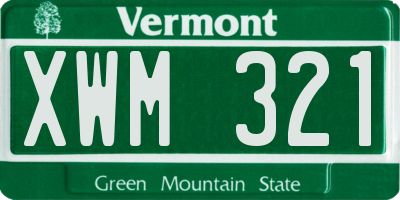 VT license plate XWM321