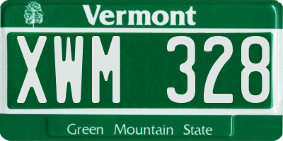 VT license plate XWM328