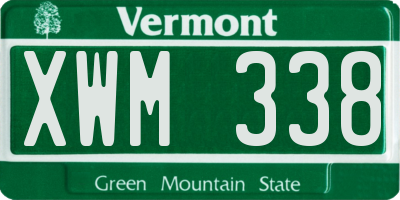 VT license plate XWM338