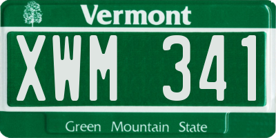 VT license plate XWM341