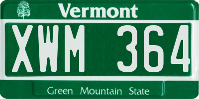 VT license plate XWM364
