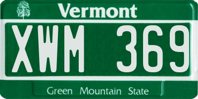 VT license plate XWM369