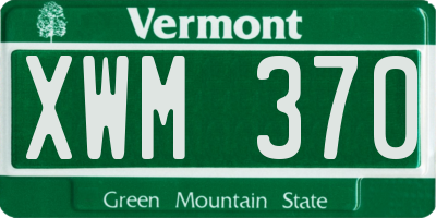 VT license plate XWM370