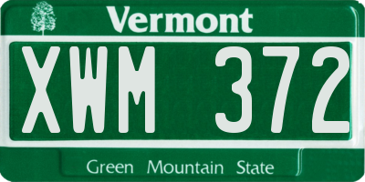 VT license plate XWM372
