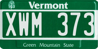 VT license plate XWM373