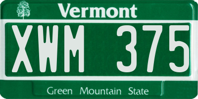 VT license plate XWM375