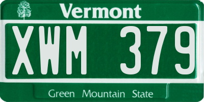 VT license plate XWM379
