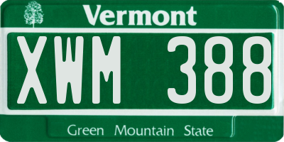 VT license plate XWM388