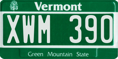VT license plate XWM390