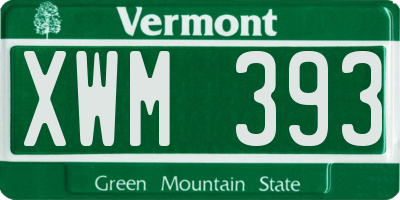 VT license plate XWM393