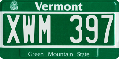 VT license plate XWM397