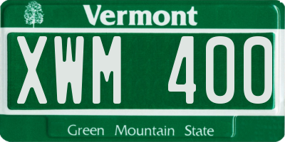 VT license plate XWM400