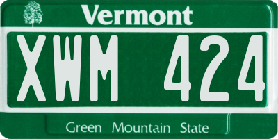 VT license plate XWM424