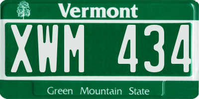 VT license plate XWM434