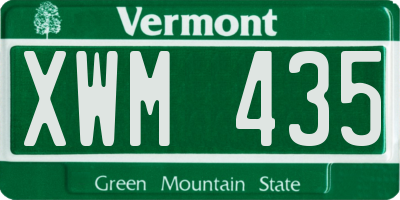 VT license plate XWM435