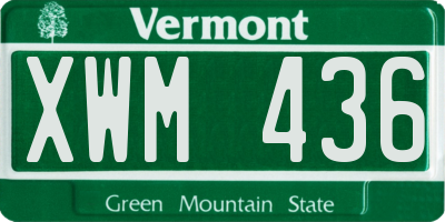 VT license plate XWM436