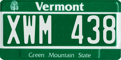 VT license plate XWM438