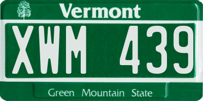 VT license plate XWM439