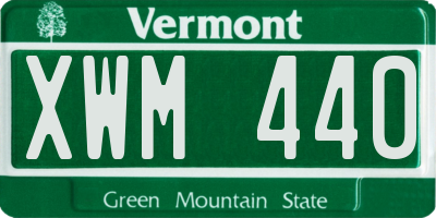 VT license plate XWM440