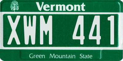 VT license plate XWM441