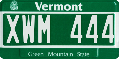VT license plate XWM444