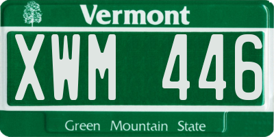 VT license plate XWM446