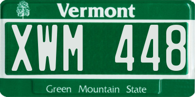 VT license plate XWM448