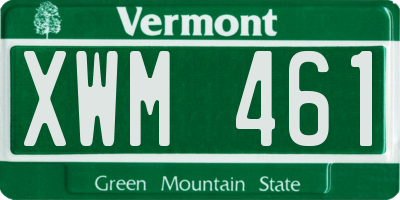 VT license plate XWM461