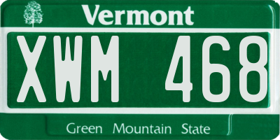 VT license plate XWM468
