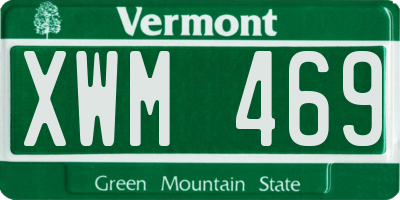 VT license plate XWM469