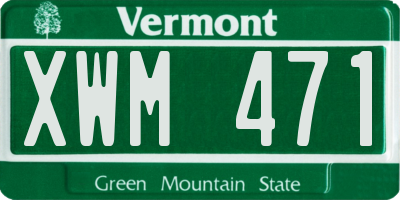 VT license plate XWM471