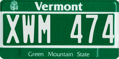 VT license plate XWM474
