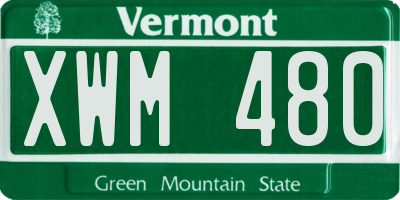 VT license plate XWM480