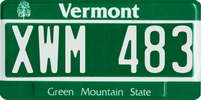 VT license plate XWM483