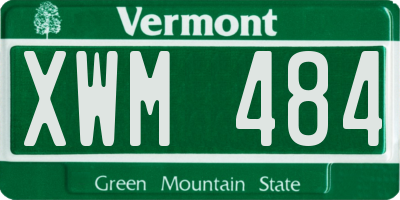 VT license plate XWM484