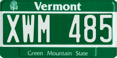 VT license plate XWM485
