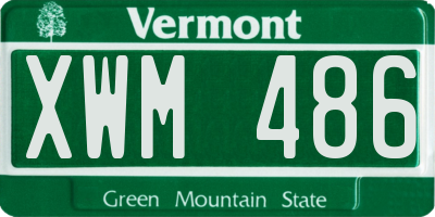 VT license plate XWM486