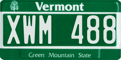 VT license plate XWM488