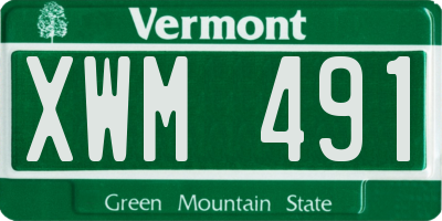 VT license plate XWM491