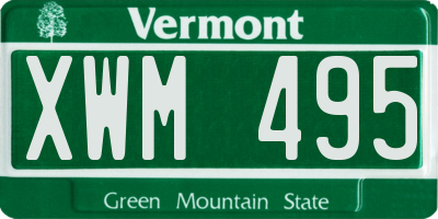 VT license plate XWM495