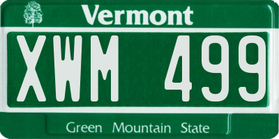 VT license plate XWM499
