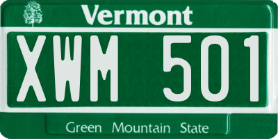 VT license plate XWM501