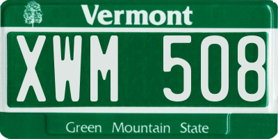 VT license plate XWM508